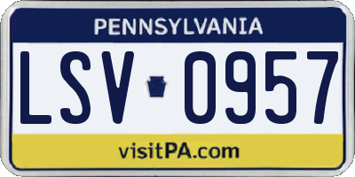 PA license plate LSV0957
