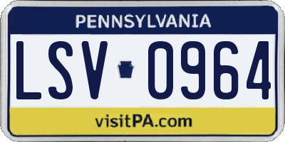 PA license plate LSV0964