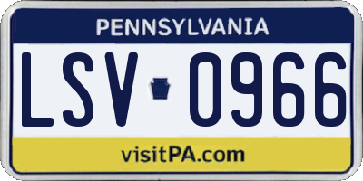PA license plate LSV0966