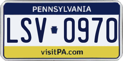 PA license plate LSV0970