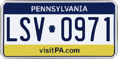 PA license plate LSV0971