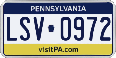 PA license plate LSV0972
