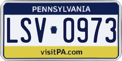 PA license plate LSV0973