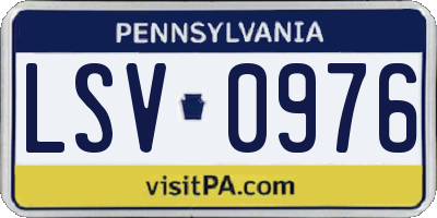 PA license plate LSV0976