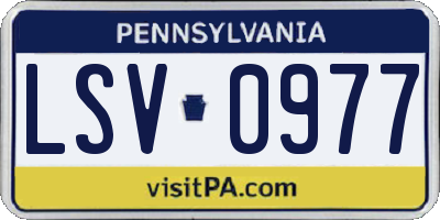 PA license plate LSV0977