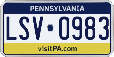 PA license plate LSV0983