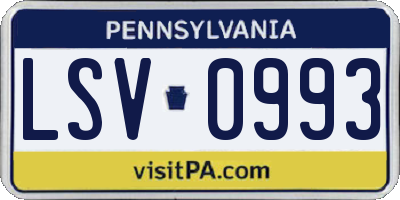 PA license plate LSV0993