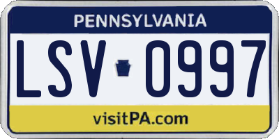 PA license plate LSV0997