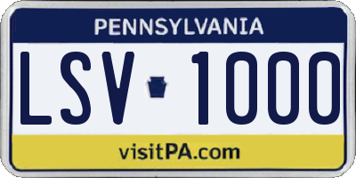 PA license plate LSV1000