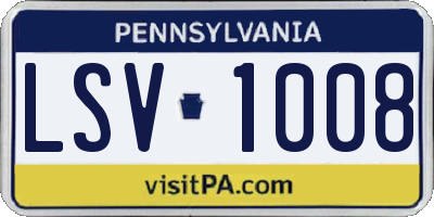 PA license plate LSV1008