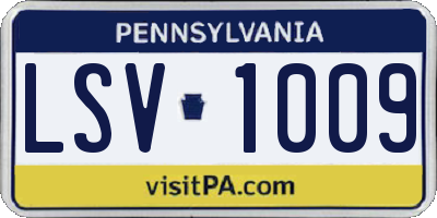 PA license plate LSV1009
