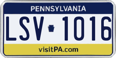 PA license plate LSV1016
