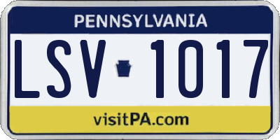 PA license plate LSV1017
