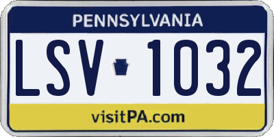 PA license plate LSV1032