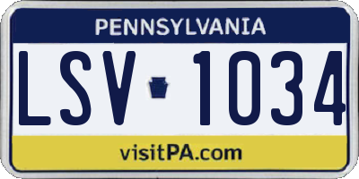 PA license plate LSV1034