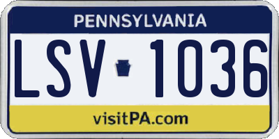 PA license plate LSV1036