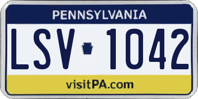 PA license plate LSV1042