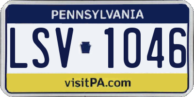 PA license plate LSV1046