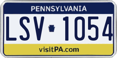 PA license plate LSV1054