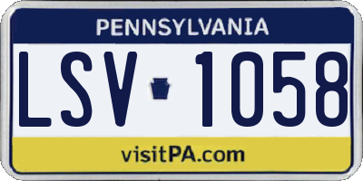 PA license plate LSV1058