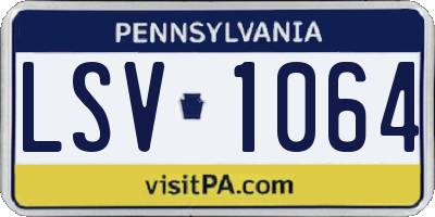 PA license plate LSV1064