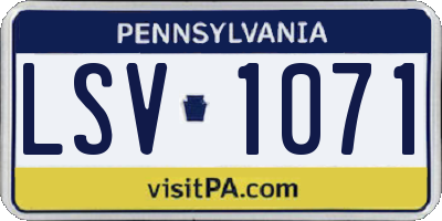 PA license plate LSV1071