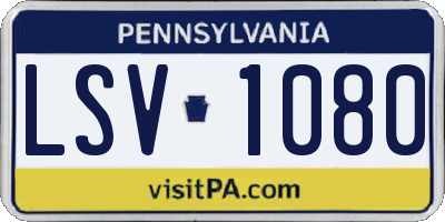 PA license plate LSV1080