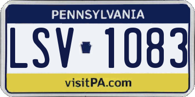 PA license plate LSV1083