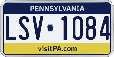 PA license plate LSV1084