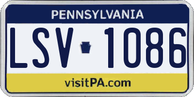 PA license plate LSV1086