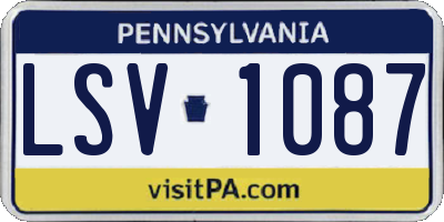 PA license plate LSV1087