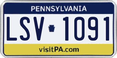PA license plate LSV1091
