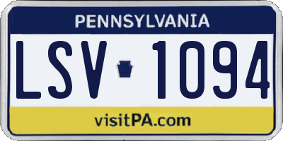 PA license plate LSV1094
