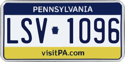 PA license plate LSV1096
