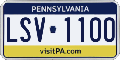 PA license plate LSV1100