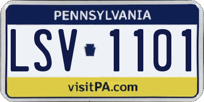 PA license plate LSV1101