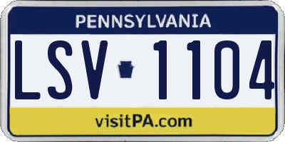 PA license plate LSV1104