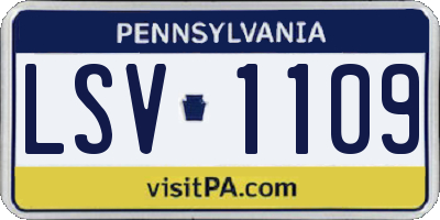 PA license plate LSV1109