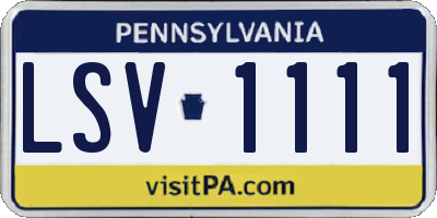 PA license plate LSV1111