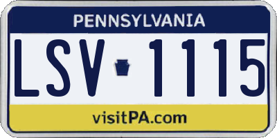 PA license plate LSV1115