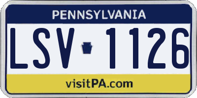 PA license plate LSV1126