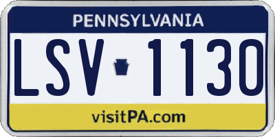 PA license plate LSV1130