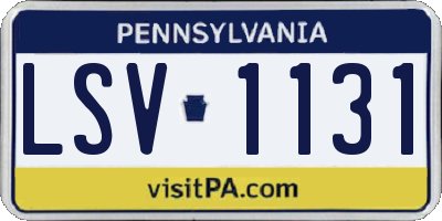 PA license plate LSV1131