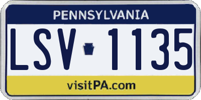 PA license plate LSV1135