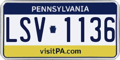 PA license plate LSV1136