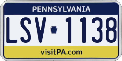 PA license plate LSV1138