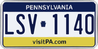 PA license plate LSV1140