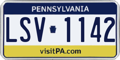 PA license plate LSV1142