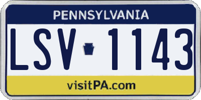 PA license plate LSV1143