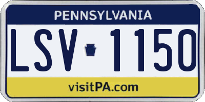 PA license plate LSV1150